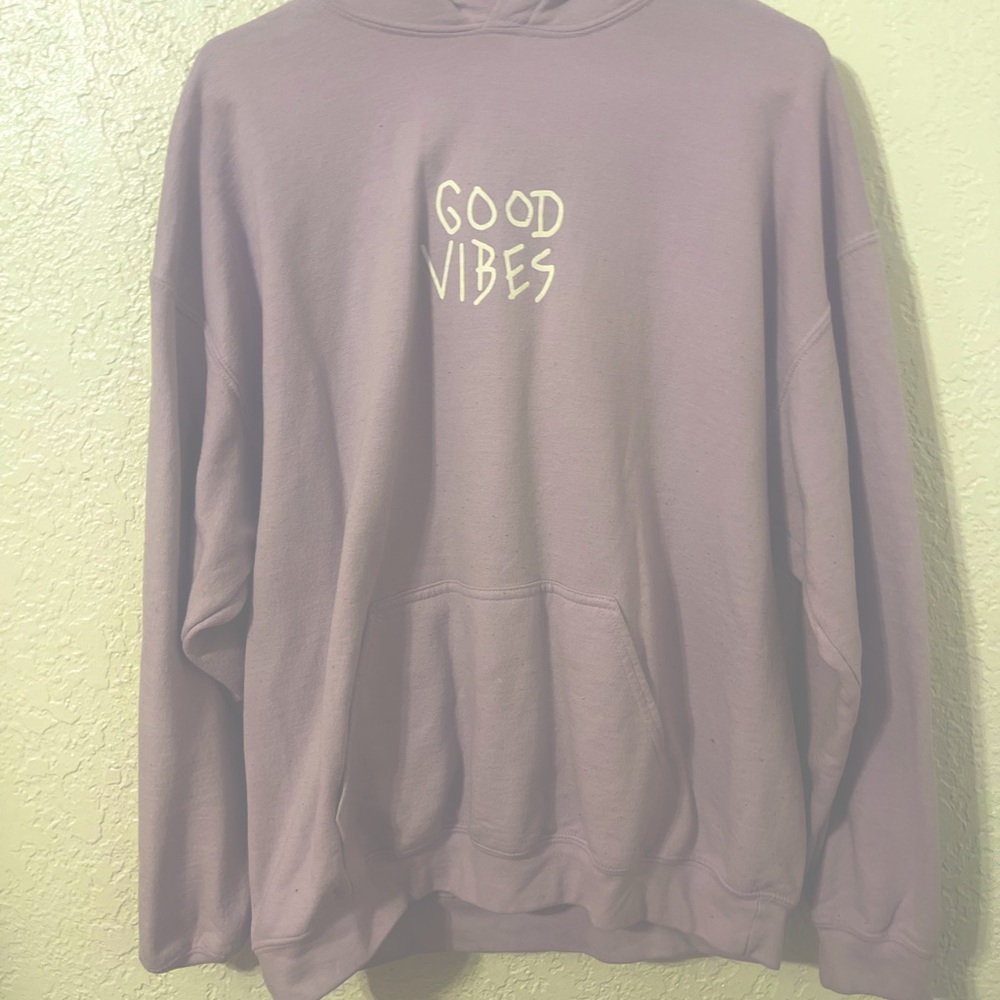 Good Vibes purple hoodie